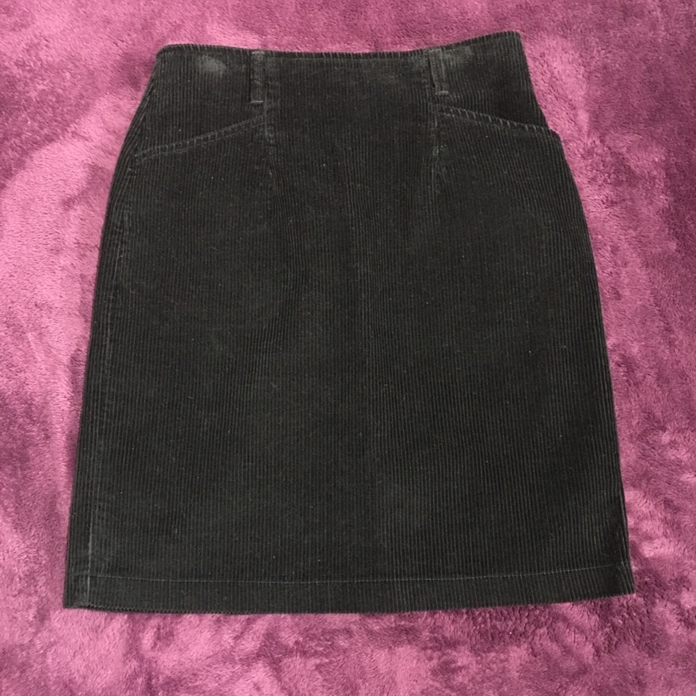 Eddie Bauer Black Corduroy Skirt